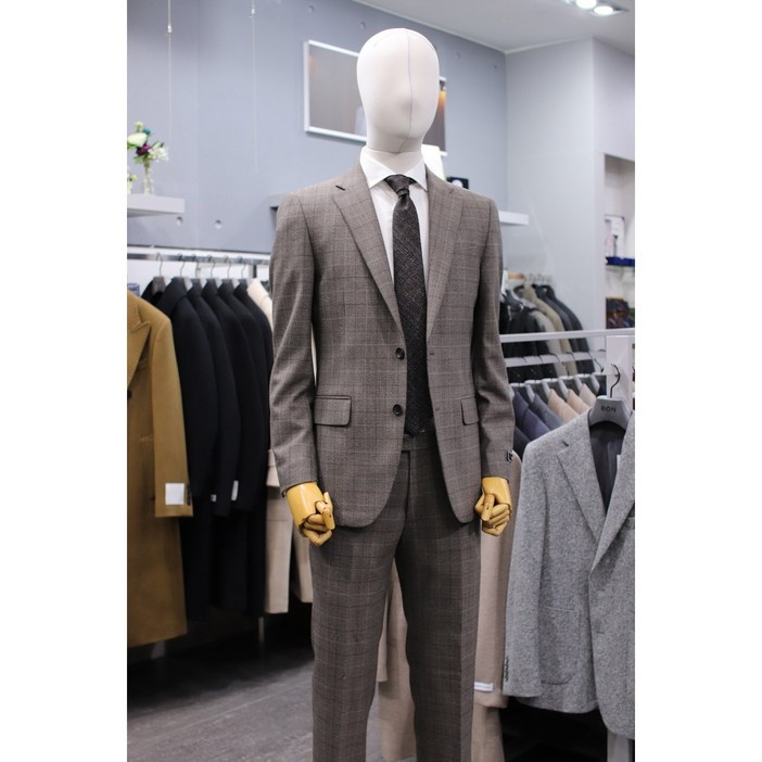 BON 정장 BN2FJ042BR 브라운 윈도우 체크 패턴 슈트