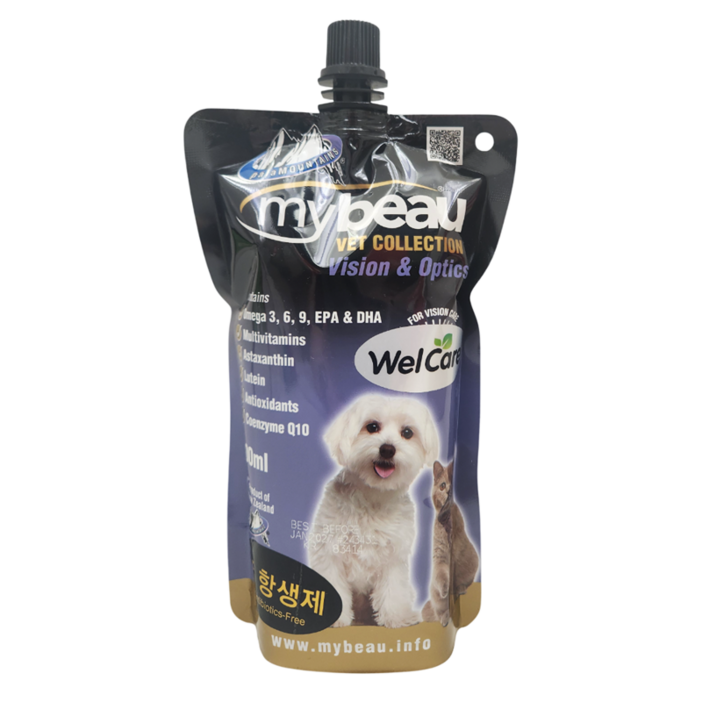 정품 마이뷰 옵틱 강아지 고양이 눈 영양제 눈물 치료 보조제, 2개, 300ml