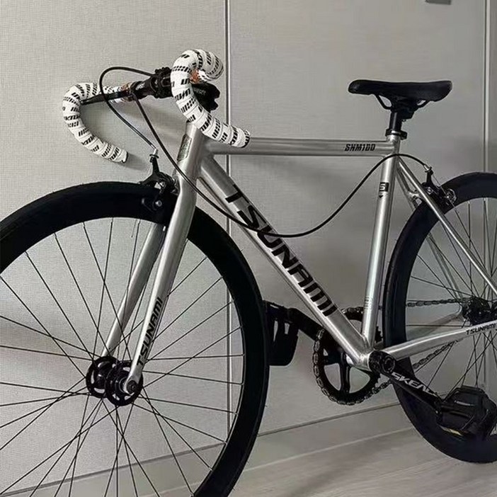 쓰나미 TSUNAMI SNM100 픽시 자전거 입문용 완차 학생용 스탠다드 (앞뒤브레이크포함), 핑크(화이트로고), 1개, 170cm