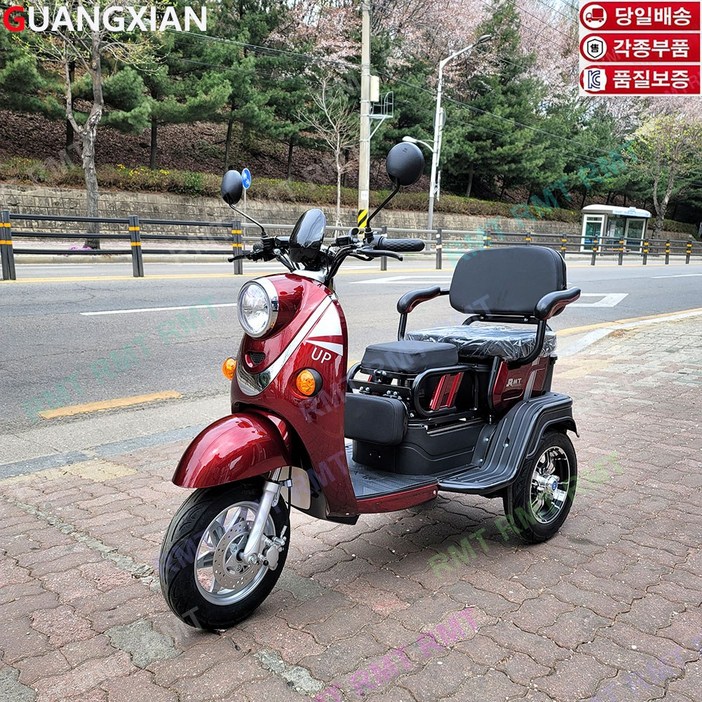 알엠티 2023년 최신형 고품질 가성비 좋은 성인 2인용 부모효도선물 할인행사 삼륜 전동스쿠터 RMT-POWERUP02, 1개