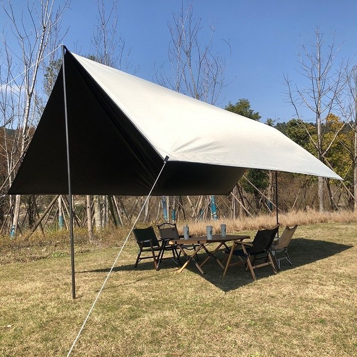 크크캠프 옥스퍼드 원단 방수 블랙코팅 타프