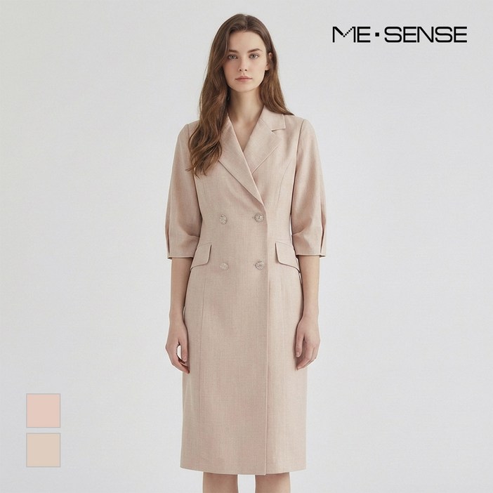 미센스 더블버튼 카라 원피스MB33OPM103Z