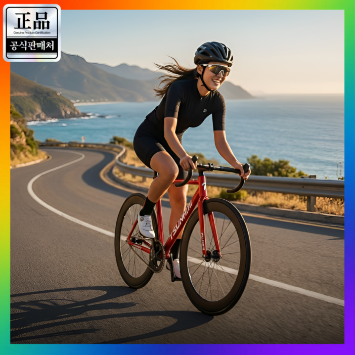 픽스플로우 TSNAMI 브레이크 증정! 픽시 자전거 정품 입문용 충격흡수 레이싱 로드 고정 기어, 1개, 180cm, 색상문의 레이싱모델