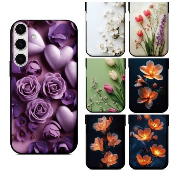 갤럭시S24 S921 솔리드 플라워 자석 카드 도어 범퍼 케이스 마그네틱