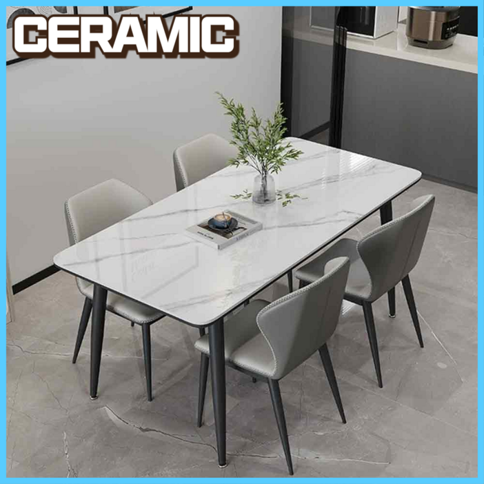 Vellaro 아일랜드 4인용 식탁 인테리어 세라믹 다이닝 4인 거실 라운드 프리미엄 주방, 미포함, 루나 화이트