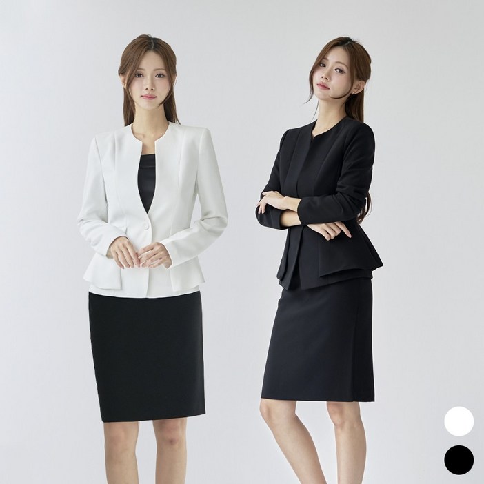 베이직 노카라 여자 정장 셋업 자켓 치마 셋트 면접 Y날개SET