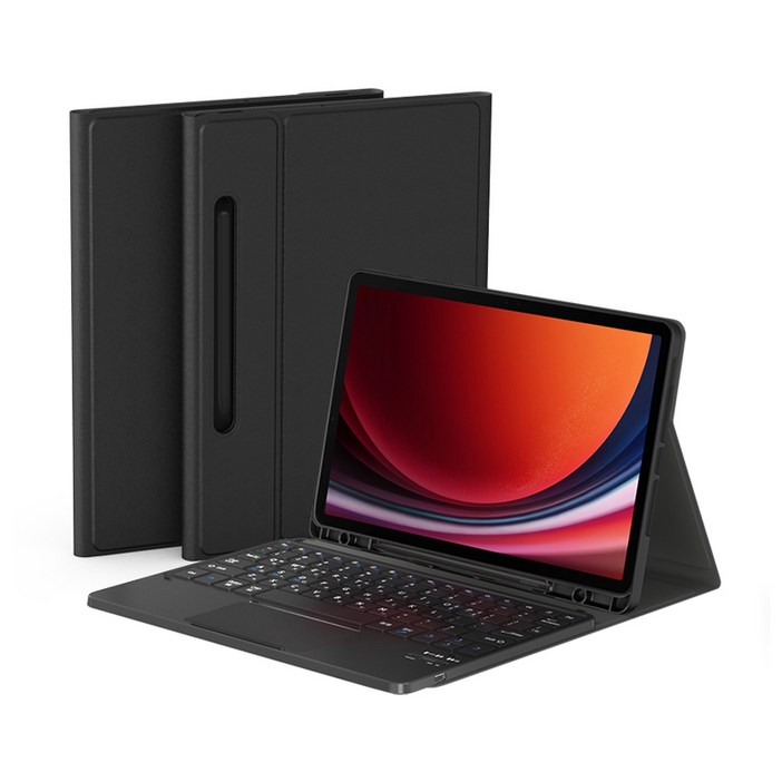 데이웍스 갤럭시탭 S9 플러스 블루투스 터치패드 키보드 케이스, 터치패드 키보드 케이스블랙, 1개