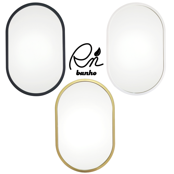 욕실거울 타원형거울 트랙 욕실경 거실 화장실 인테리어거울 트랙경 양타원, No.2 화이트