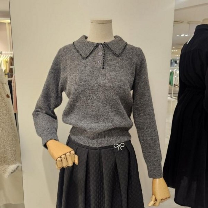 국내매장 정품 데스틸 D2611SW11 카라넥스티치비즈포인트 스웨터 642403