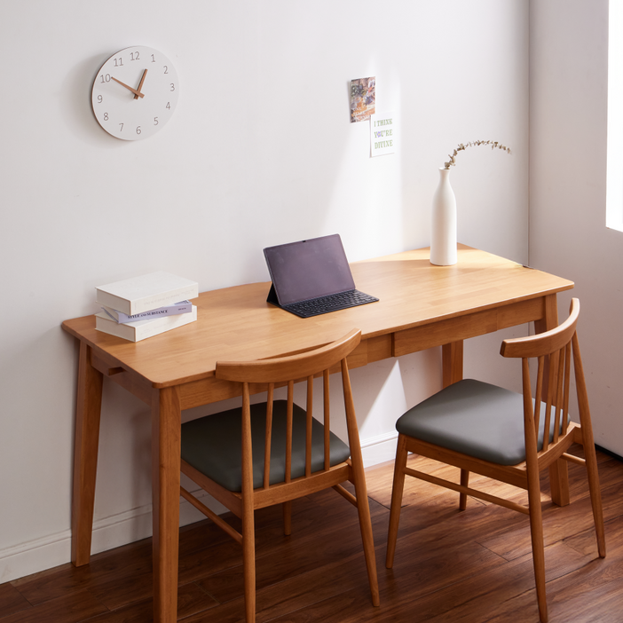 엄마가구 플레인 고무나무 원목 책상 1000 1200 1500 1800
