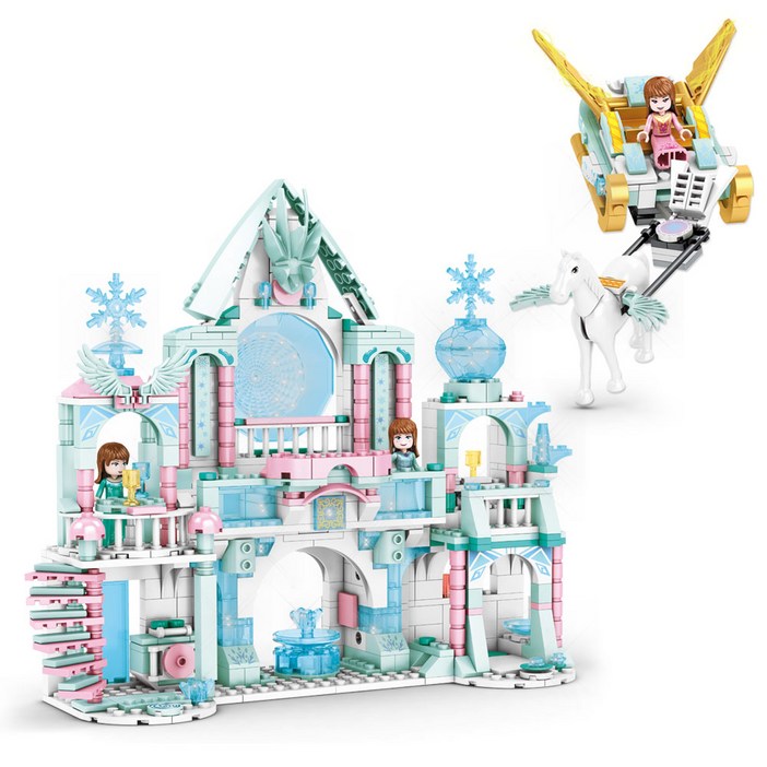 젠토이 윈터 원더랜드 754pcs  호환 블럭 겨울 공주의 성 프렌즈, 1개