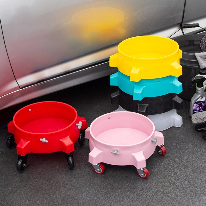 더쎈 빅사이즈 버킷돌리 PU 바퀴셋트 다용도 워시버킷 청소물통 세차물통 화분받침대 이동식 받침대