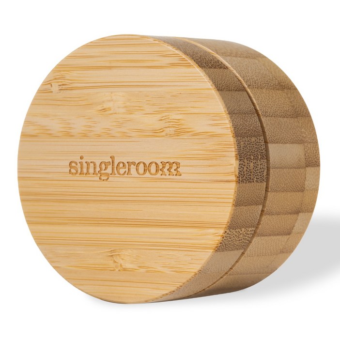 싱글룸 휴대용 원형 대나무 틴케이스 보관함, 1개