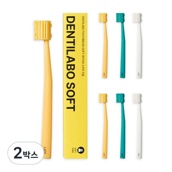 덴티라보 세줄모 칫솔 소프트 미세모 치과칫솔, 2박스, 6개입