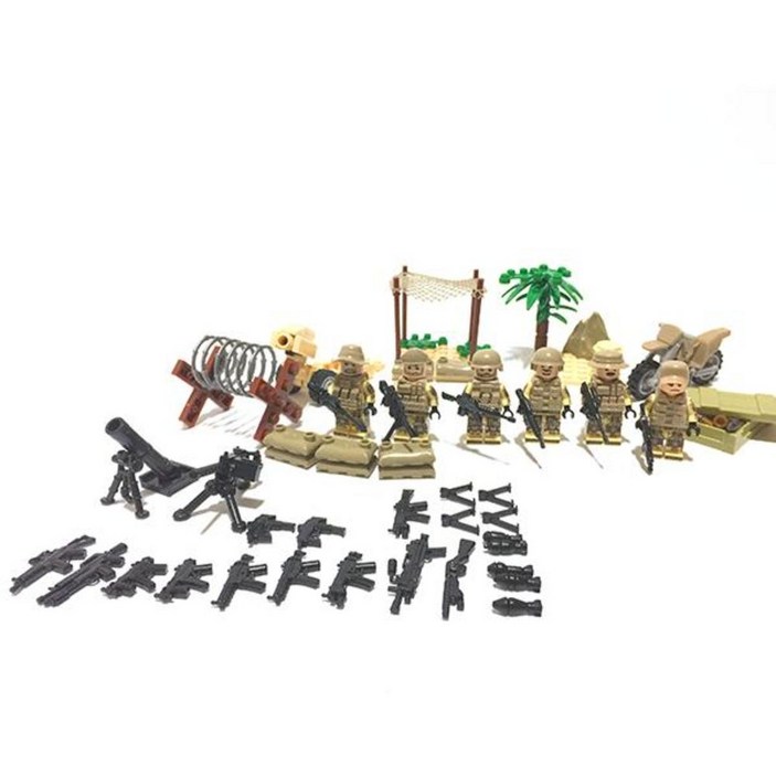 Dilong 월드 워 밀리터리 피규어세트 델타포스 6종, 1세트