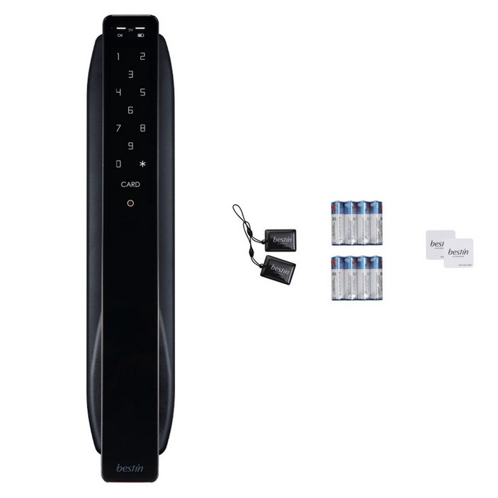 BESTIN 얼굴인식 번호키 카드키 디지털 손잡이 있음 도어락 IDL-312R