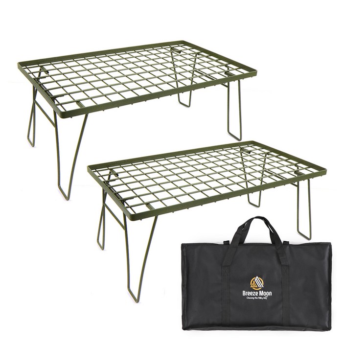 브리즈문 접이식 캠핑 선반 멀티 쿨러 스탠드 2p 전용가방 세트