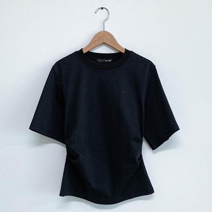 반에이크 여성용 라운드 턱 트임 티셔츠