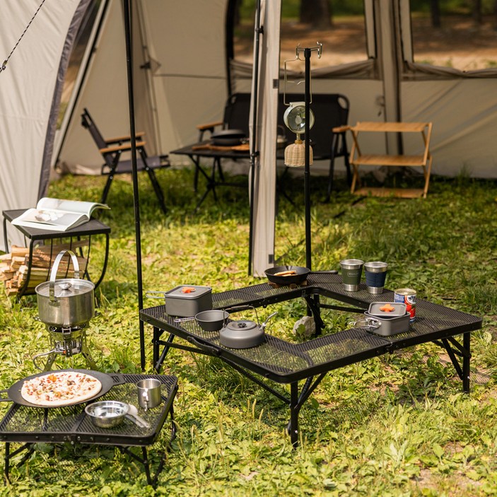 아이두젠 아웃도어 접이식 메쉬 화로대 BBQ 테이블 + 이너테이블 세트
