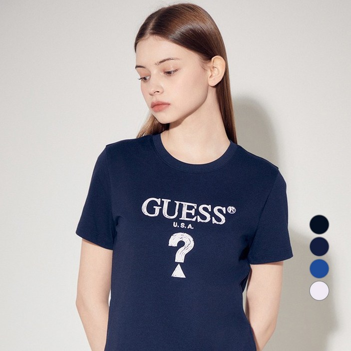 게스 여성용 무테삼각 아크릴 짠짠컬러 반팔티셔츠 YP2K9436