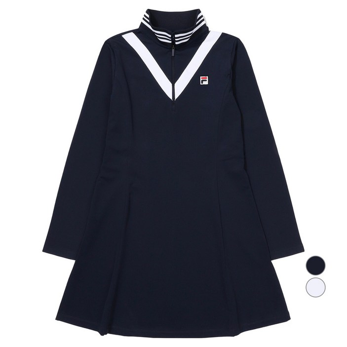 휠라 여성용 테니스 반집업 기모 원피스 FS2OPF4351F