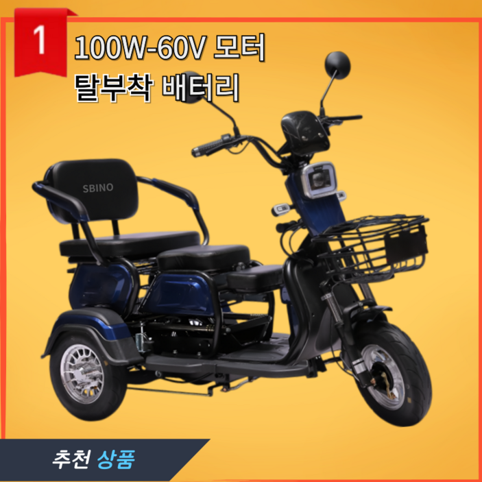 삼륜 세발 전동차 전기오토바이 전기스쿠터, 블루