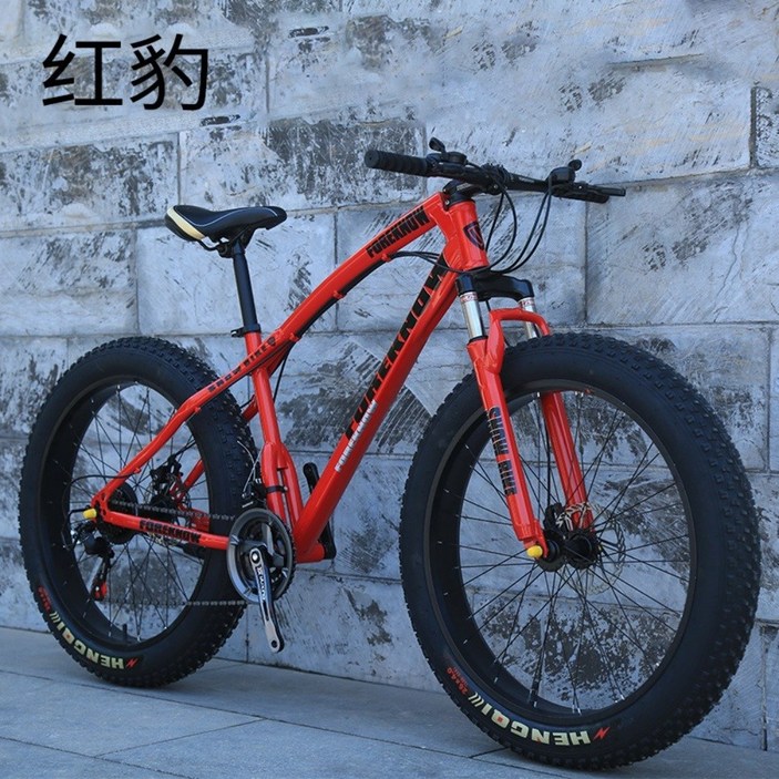 자이언트자전거 오프로드 광폭타이어 팻바이크 바퀴큰자전거 산악용 자전거 7단 화이트 MTB 20인치, 레드(스포크 휠)