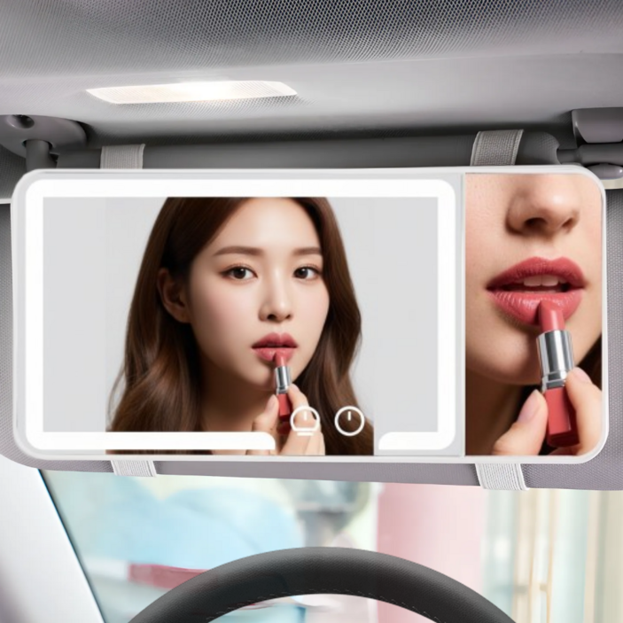 몽피 차량용 조명거울 썬바이저 메이크업거울, 1개, 모든 차종