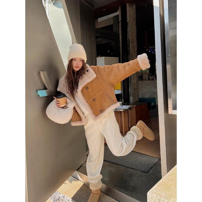 리얼 양가죽 리버시블 숏 무스탕 크롭 자켓