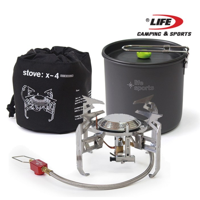 LIFESPORTS 스토브 X4  호스 버너 코펠세트