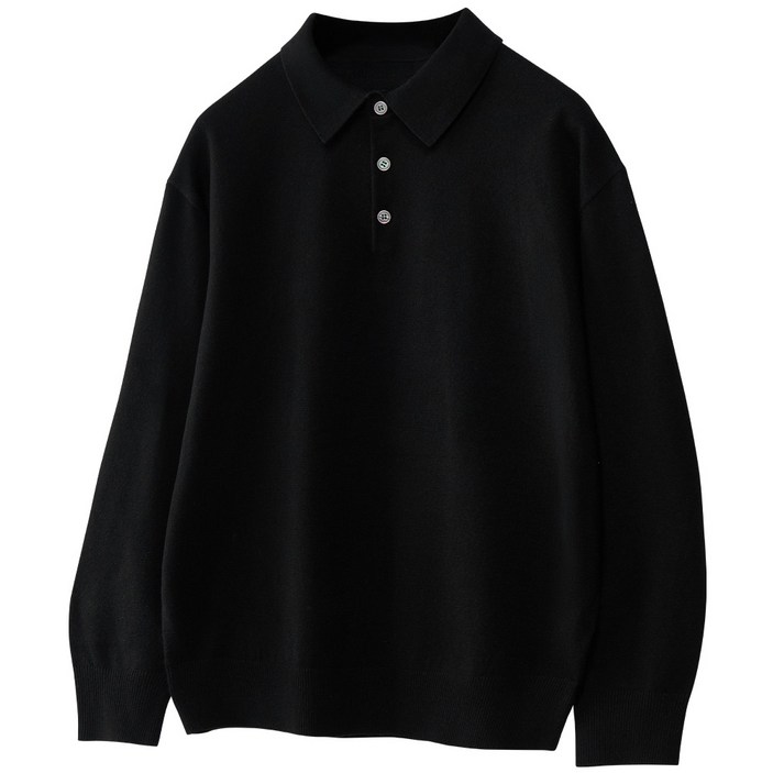 팀스핏 남성용 오버핏 헨리넥 카라 니트 티셔츠 2Color