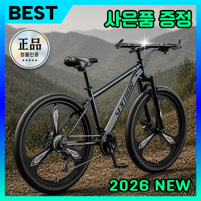 디즈센즈 고성능 MTB자전거 로드자전거 산악자전거 입문용 21단 출퇴근용 성인 학생, 1개, 170cm, 그레이(기본휠)24인치