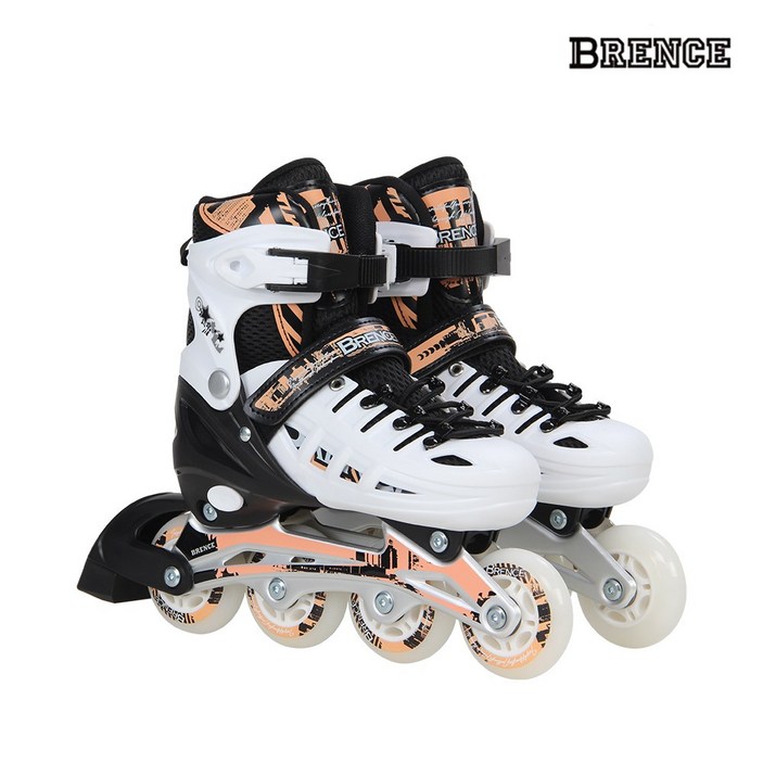 브렌스 KC인증 아동 유아 인라인스케이트 사이즈조절, 화이트로즈, 1개