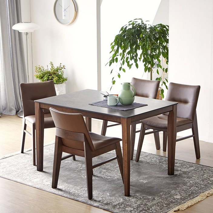 베스트리빙 루마니아 빈츠 포세린 12T 통세라믹 1200/1400 4인용 와이드 세라믹 식탁 테이블 세트/의자4개/의자2개+벤치형/4colors 2size