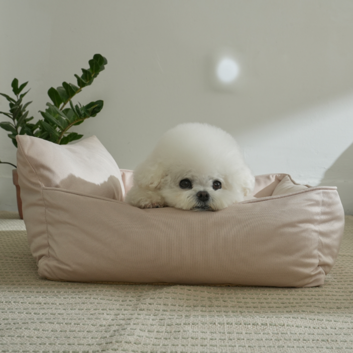 홀릭하임 겨울 푹신한 강아지 방석 커버 분리 세탁 방석 D02, 1개, 베이지