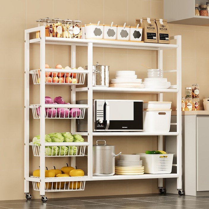 Kleeno 다용도 이동식 철제선반 탈착식 그물바구니 길이 8009001150mm 주방 베란다 거실선반