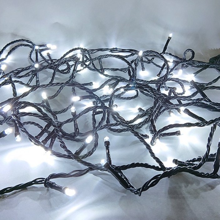 선세이브 LED 은하수 100구 검정선+정류기 세트 (크리스마스 트리전구), 하얀색