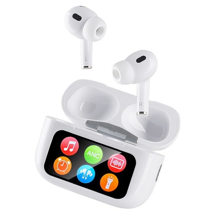 신규출시 고음질 편안한 착용감 무선 블루투스 이어폰 초장시간 배터리 액티브 노이즈 캔슬링, 화이트