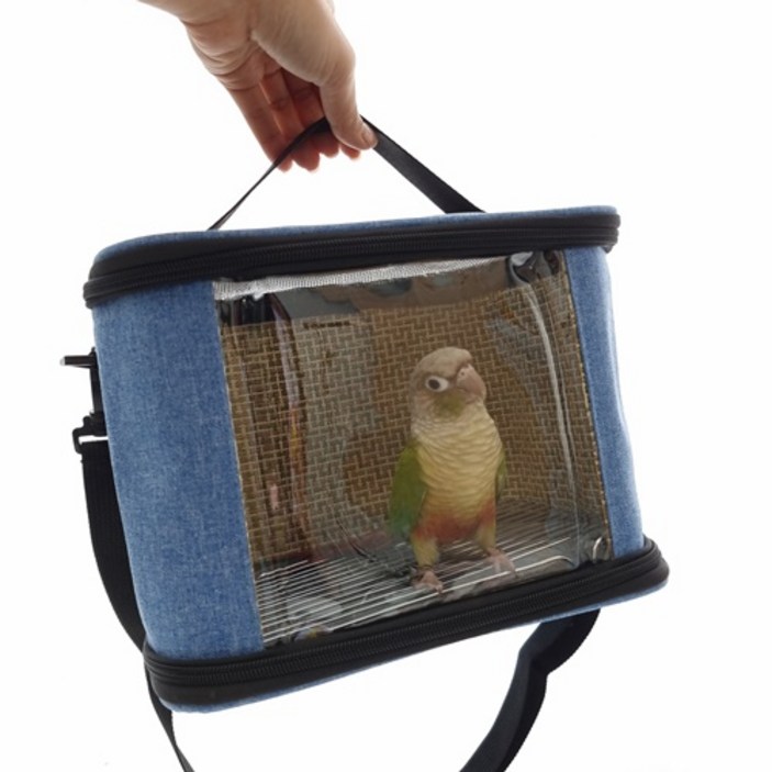 앵무새 가벼운 깃털 이동가방 블루 실용적인 이동장 새용품