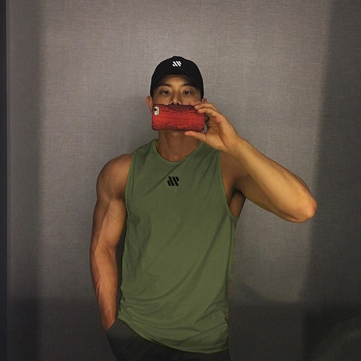 베씨 남성 어메리칸 헬스 민소매 나시 머슬 짐 남자 상의 머슬핏 짐웨어 운동 여름