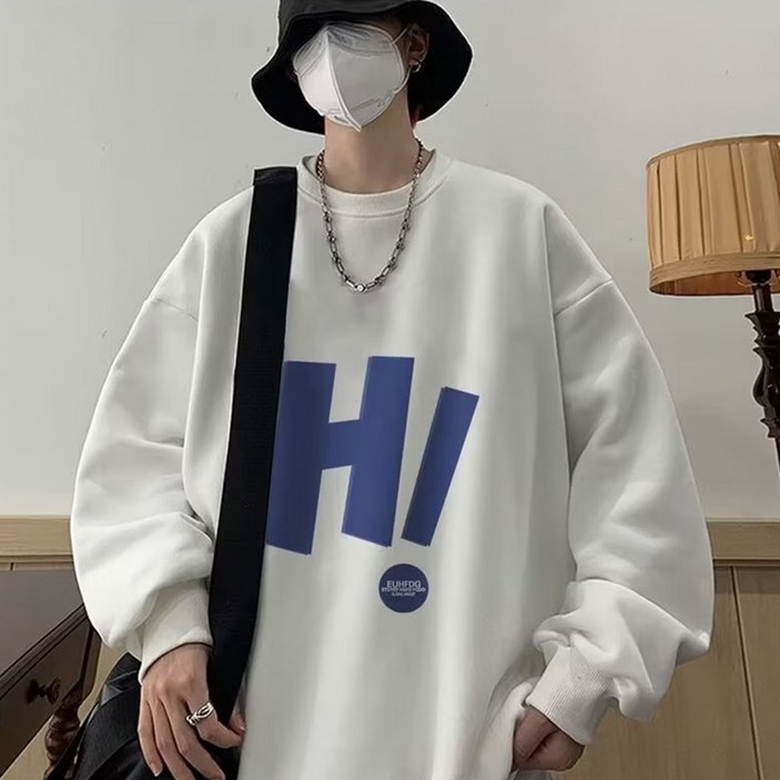 캐주얼 스트리트 HI! 레터링 오버핏 맨투맨
