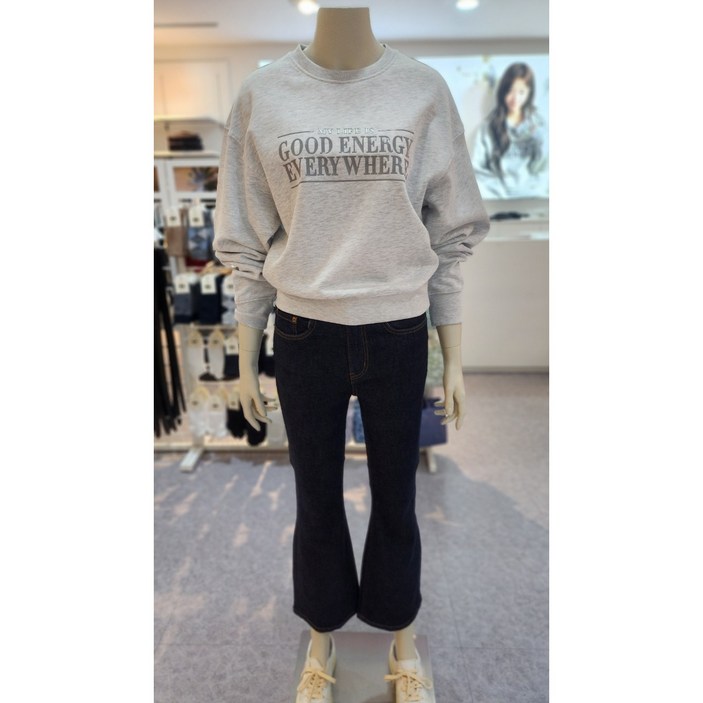 지오다노 여자 세미크롭핏 크루넥 맨투맨 티셔츠 7컬러 325511