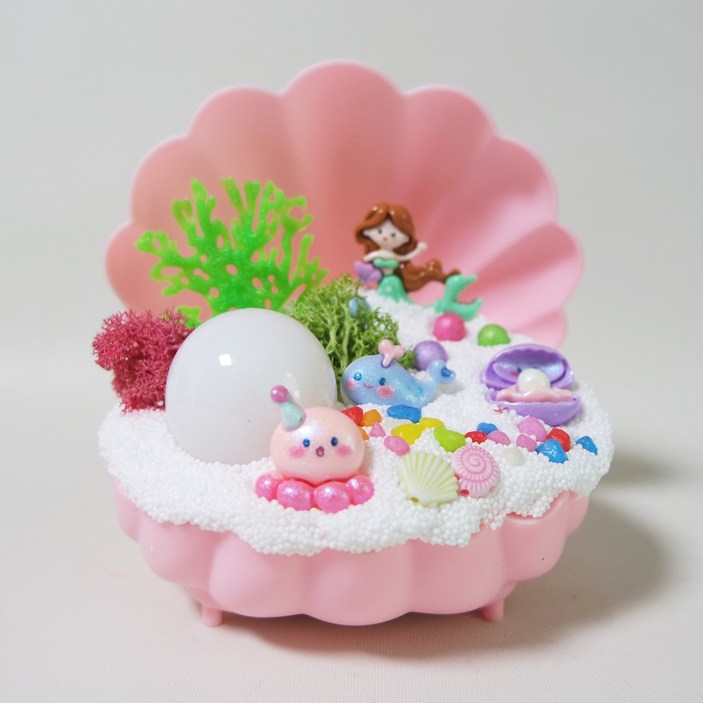 언더 더 씨 인어공주 조개 무드등 만들기 / 클레이 만들기 / 방학 집콕 놀이 / 엄마표 미술 / 미술놀이, 스카이블루, 1개