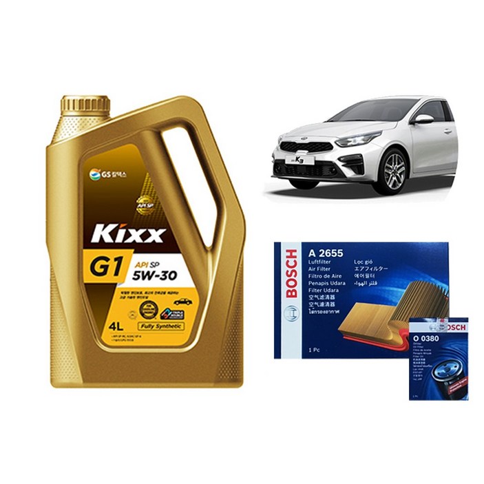 킥스 KIXX G1 5W30 올뉴K3 엔진오일에어크리너오일필터 세트
