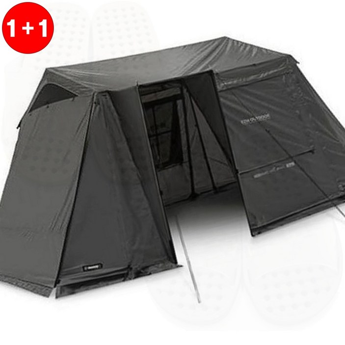 코트하우스 텐트 와일드필드 2인용 블랙 컬러 캐빈형 이너텐트 포함 오토캠핑(본 상품은 1+1옵션으로 주문수량의 2배수량으로 배송)