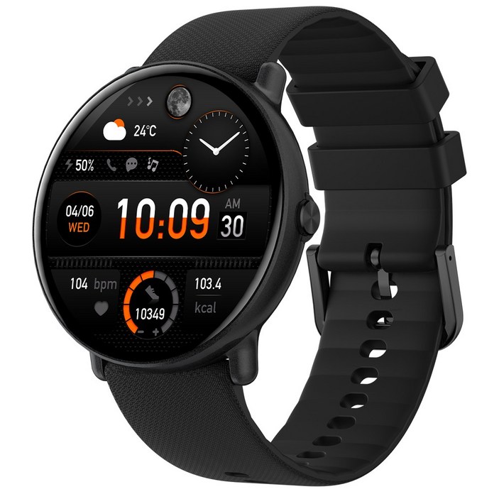 와피크 통화가능 스마트워치 Y6 1.43인치 AMOLED 대화면 한글지원, GPS + 블루투스, 3.6cm, 블랙