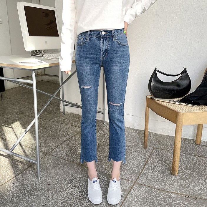 언발 커팅 8부 일자진