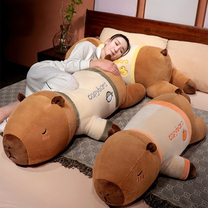 Arsjuo 카피바라 바디필로우 커버 안고자는 베개 대형 롱 쿠션