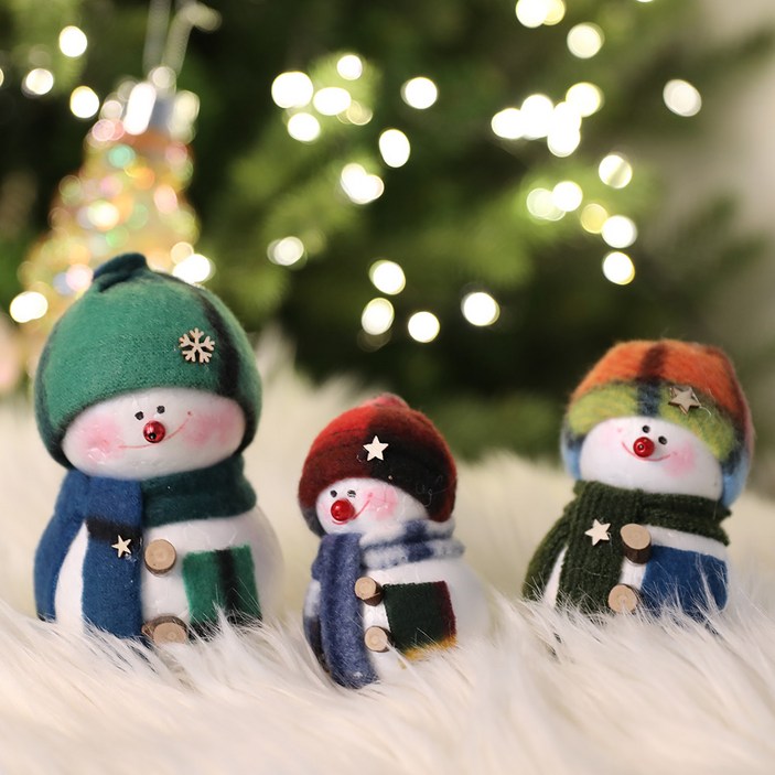크리스마스 트리 장식 데코 꼬꼬마 눈사람 3p, 단품, 1개