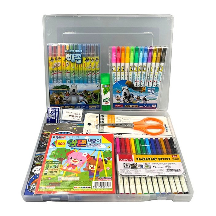 화신문구 동아 9가지 초등학생 문구세트 학용품 선물세트 어린이날 크리스마스 조카선물, 빼곰세트, 1개